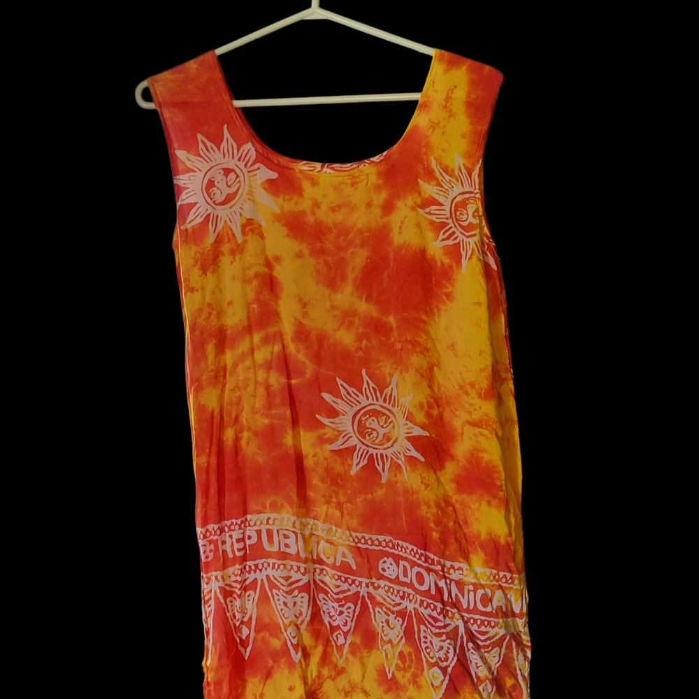 Vibrant Sunburst Sleeveless Dress